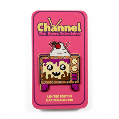 Sundae Television (Original) - Channel the Retro Television Enamel Pin